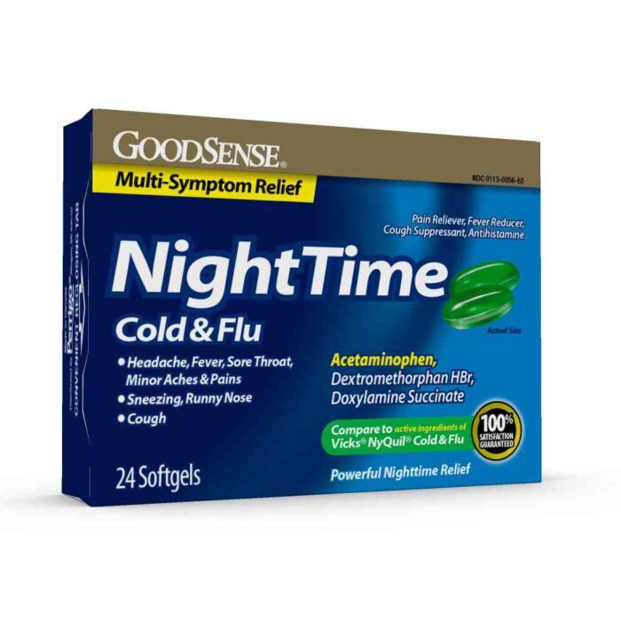 Goodsense Nighttime Cold & Flu Multi Symptom Softgels 24 Ct - Image 1