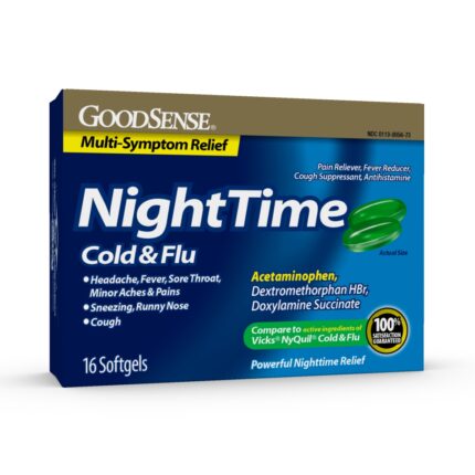 Goodsense Nighttime Cold & Flu Multi Symptom Softgels 16 Ct