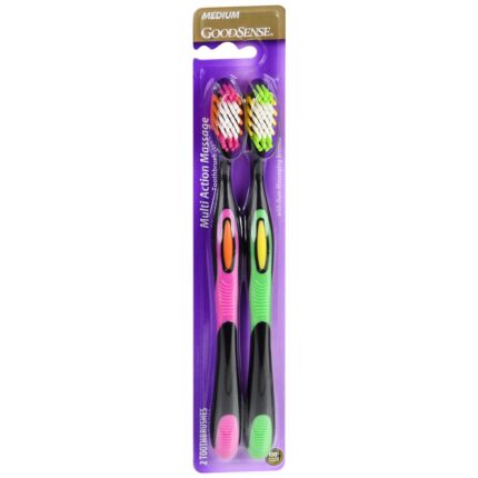 Goodsense Multi Action Massage Tbrush Med 2 Pk