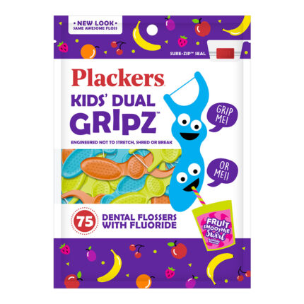 PlackeRS FlosseRS Kids Dual Grip 75 Ct