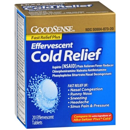 Goodsense Effervescent Cold Relief Plus 20 Ct