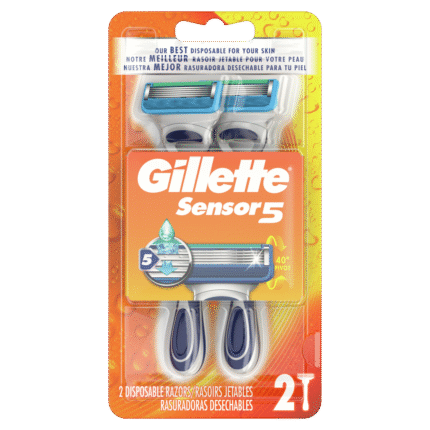 Gillette, Sensor5 Men'S Disposable Razors, 1 Each, 2 Ct