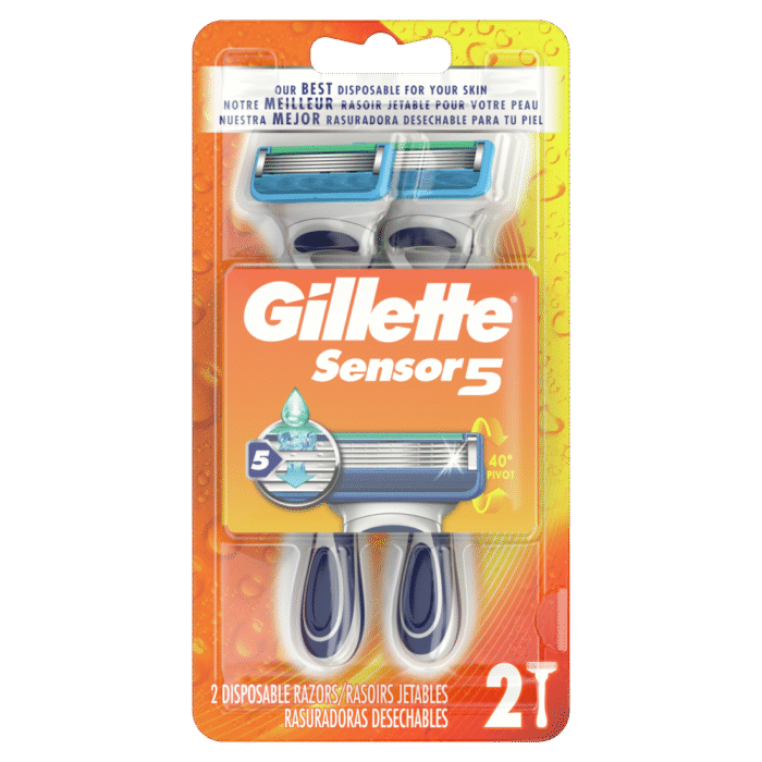 Gillette, Sensor5 Men'S Disposable Razors, 1 Each, 2 Ct - Image 1