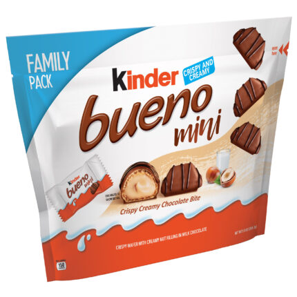 Kinder, Bueno Crispy And Creamy Mini Family Pack Chocolate Bite, Case Of 8, 9.5 Oz