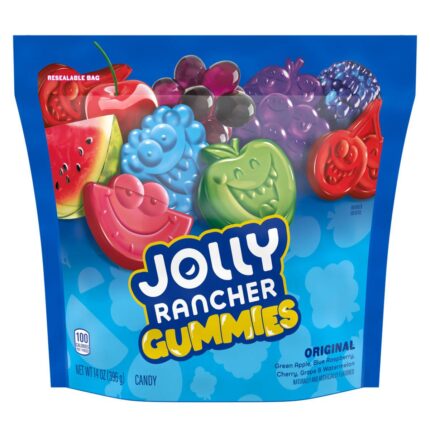 Jolly Rancher, Gummies Assorted Fruit Flavored Candy Bag, Case Of 8, 14 Oz