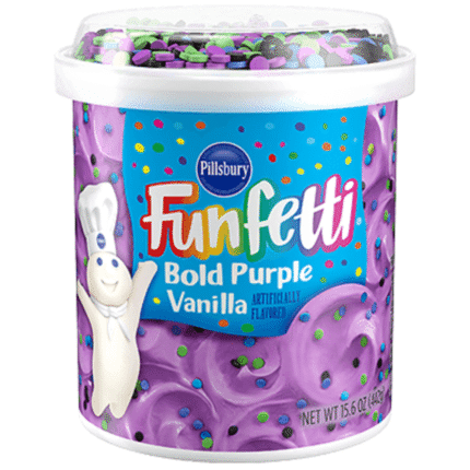 Pillsbury, Bold Purple Vanilla Funfetti Frosting, Case Of 8, 15.6 Oz