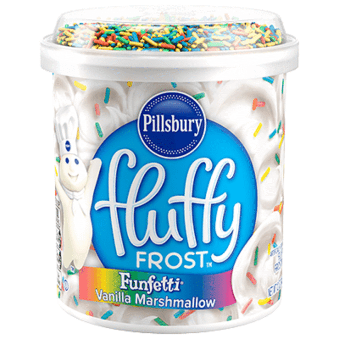 Pillsbury, Fluffy Funfetti Vanilla Marshmallow Frosting, Case Of 8, 12 Oz - Image 1