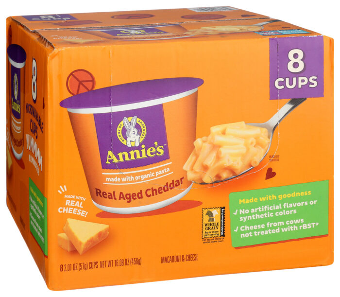 Annie'S Naturals, Real Aged Cheddar Microwavable Macaroni And Cheese, Case Of 1, 8 Ct - Image 1