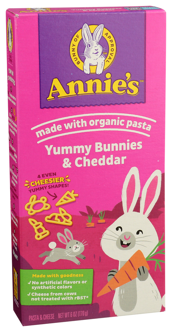 00013562300600_C1L1_Syndigo_O.jpg Annie'S Homegrown, Yummy Bunnies And Cheddar Pasta And Cheese, Case Of 12, 6 Oz - Image 1