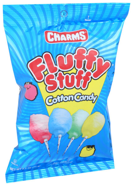 Charms, Fluffy Stuff Cotton Candy, Case Of 48, 2.5 Oz