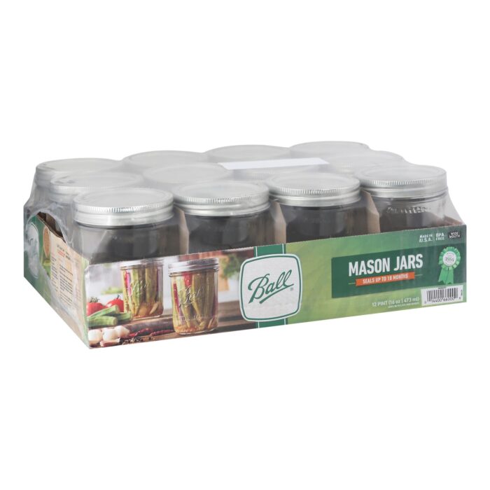 Ball Jars,Wide Mouth,Pt,W/Lid 12 Ct - Image 1