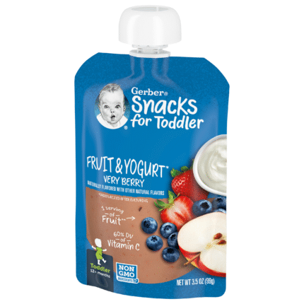 Gerber, Snacks For Toddler Very Berry Fruit And Yogurt Fruit And Yogurt Very Berry, Case Of 12, 3.5 Oz