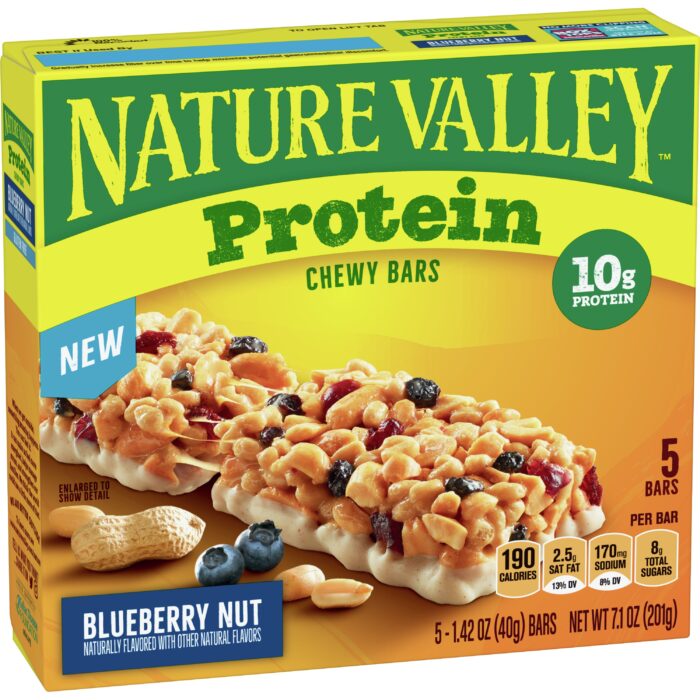 Nature Valley, Protein Blueberry Nut Chewy Bars, Case Of 12, 7.1 Oz - Image 1
