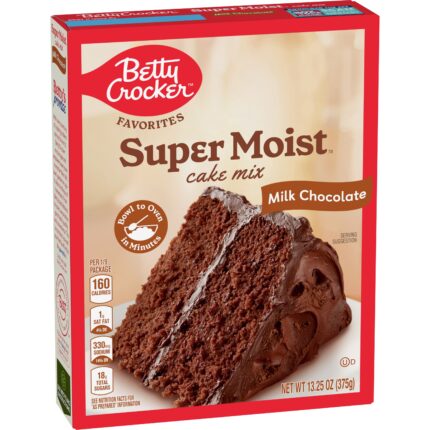 Betty Crocker, Favorites Super Moist Milk Chocolate Cake Mix, Case Of 12, 13.25 Oz