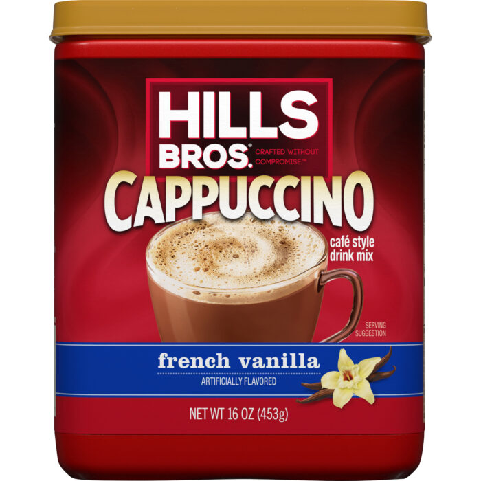 Hills Bros, French Vanilla Cappuccino Cafe Style Drink Mix, Case Of 6, 16 Oz - Image 1