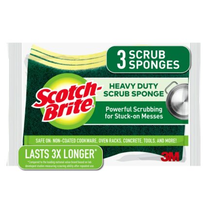 Scotch Brite, Heavy Duty Scrub Sponge 4.5 X 2.7 X .6 Inch, Case Of 8, 3 Ct