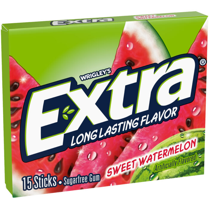 Extra, Sweet Watermelon Sugar Free Chewing Gum Single Pack 15 Sticks, Case Of 10, 15 Ct - Image 1