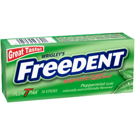 Wrigley'S, Freedent Peppermint Gum, Case Of 12, 15 Ct