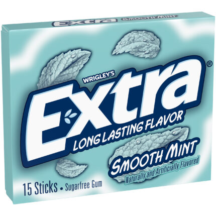 Extra, Smooth Mint Sugar-Free Chewing Gum 15-Piece Single Pack, Case Of 10, 15 Ct
