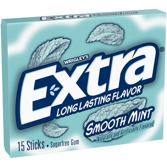 Extra, Smooth Mint Sugar-Free Chewing Gum 15-Piece Single Pack, Case Of 10, 15 Ct - Image 1