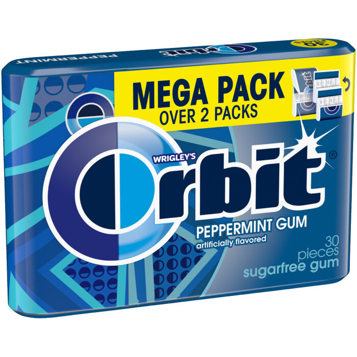 Orbit, Mega Pack Sugar-Free Peppermint Gum 30 Pieces, Case Of 6, 2.01 Oz - Image 1
