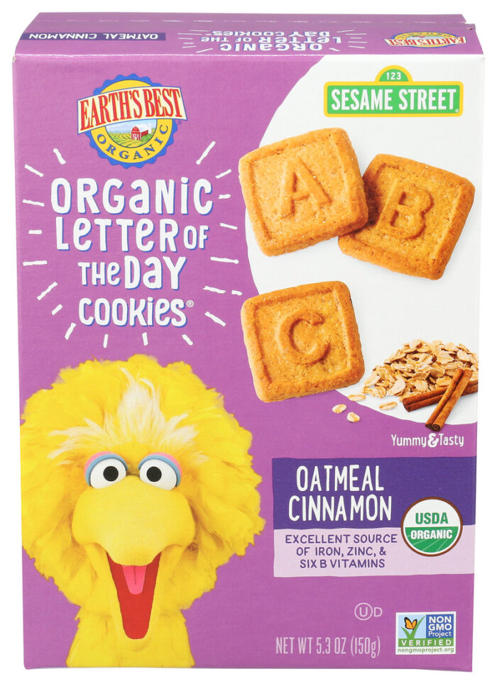 Earth'S Best, Organic Letter Of The Day Oatmeal Cinnamon Cookies, Case Of 6, 5.3 Oz - Image 1