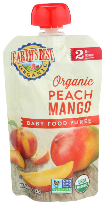 Earthb Puree Pch,Og2,2,Peach Mng 4 Oz