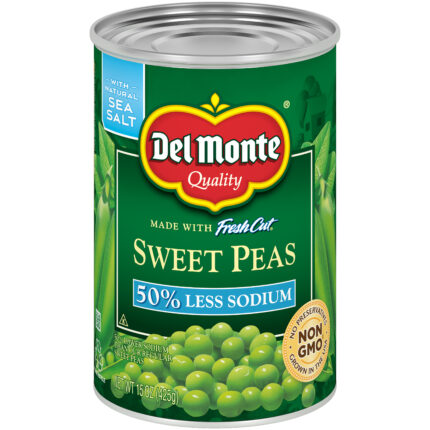 Del Monte, Peas, Case Of 12, 15 Oz