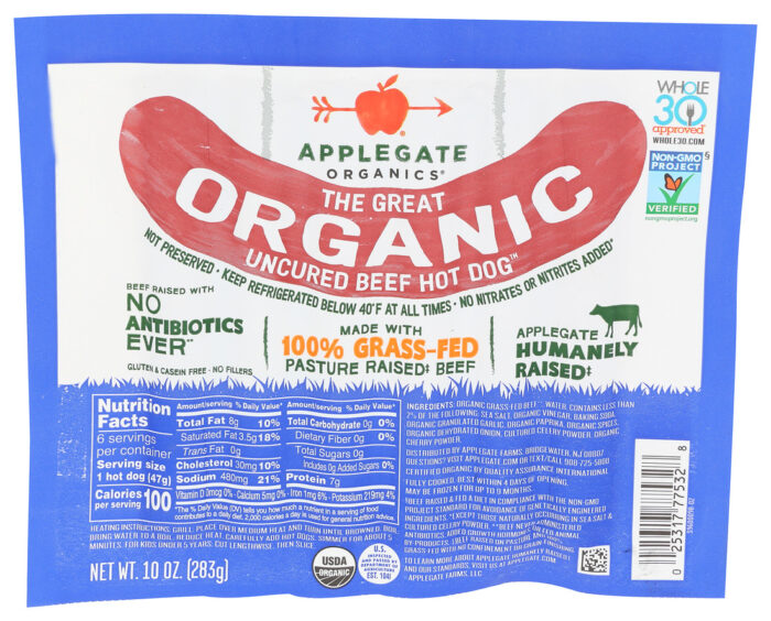 Aplegt Hot Dog,Og2,Beef 10 Oz - Image 1
