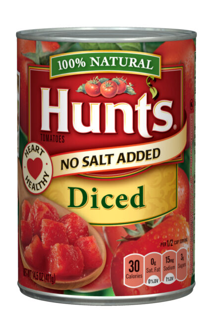 Hunt'S, Diced Tomatoes No Salt Added, Case Of 12, 14.5 Oz