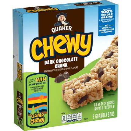Quaker, Chewy Granola Bars Dark Chocolate Chunk, Case Of 12, 6.72 Oz