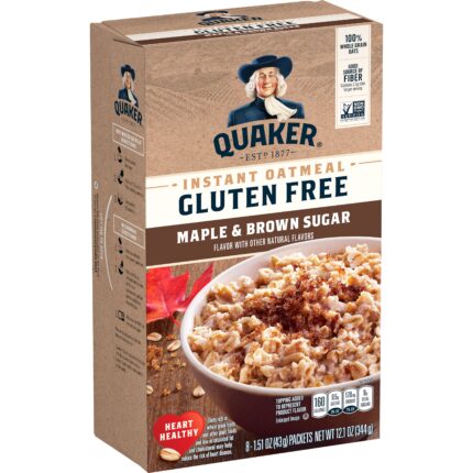 Quaker, Gluten Free Instant Oatmeal Maple And Brown Sugar, Case Of 6, 12.1 Oz