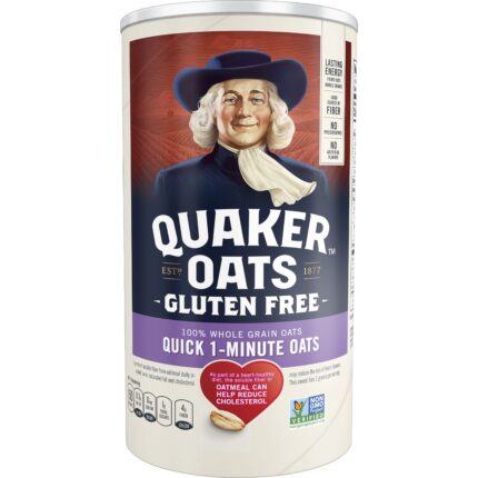 Quaker, Gluten Free Quick 1 Minute Oats, Case Of 12, 18 Oz