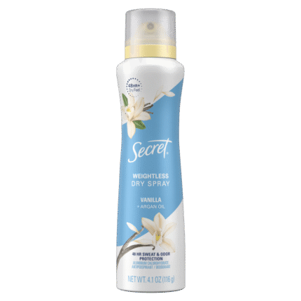 Secret, Antiperspirant Deodorant Dry Spray Vanilla And Argan Oil, Case Of 3, 4.1 Oz