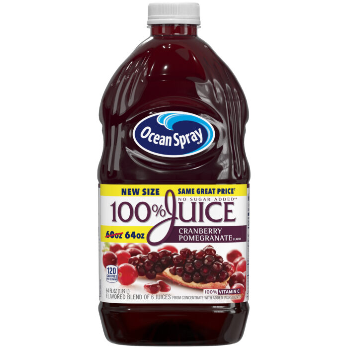 Ocean Spray, 100% Juice Cranberry Pomegranate, Case Of 8, 64 Fl Oz - Image 1