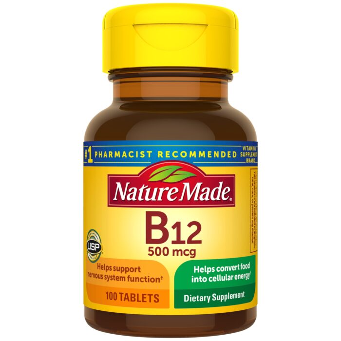 Nature Made, Vitamin B12 500 Mcg Tablets, Case Of 3, 100 Ct - Image 1