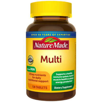 Nature Made, Multivitamin With Iron Tablets, Case Of 3, 130 Ct