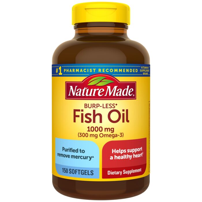 Nature Made, Fish Oil Burt-Less Softgels, Case Of 3, 150 Ct - Image 1