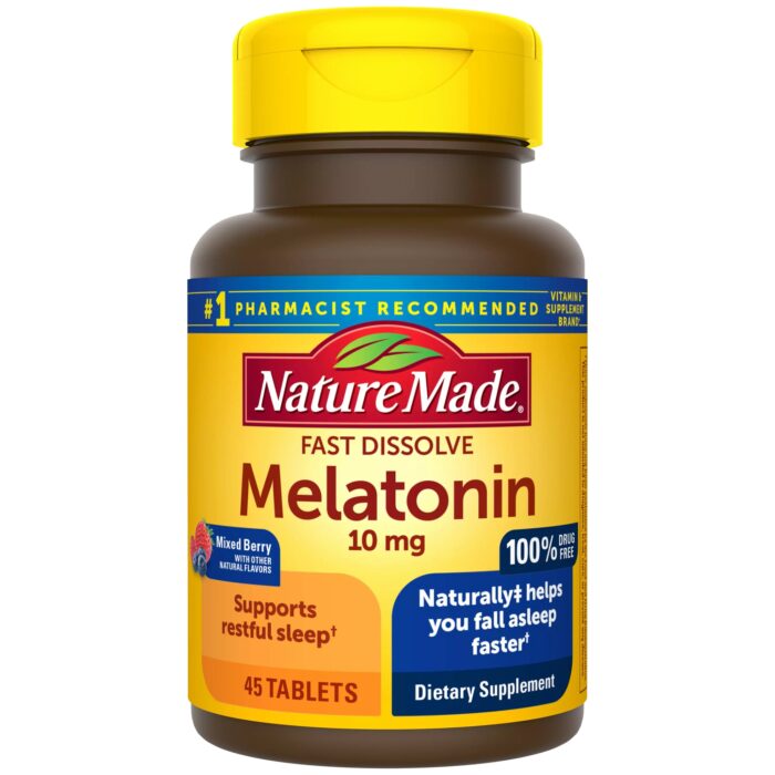 Nature Made, Melatonin 10Mg Fast Dissolve Tablets Mixed Berry, Case Of 3, 45 Ct - Image 1