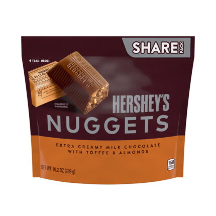 Hershey'S, Nuggets Extra Creamy Milk Chocolate With Toffee And Almonds, Case Of 8, 10.2 Oz