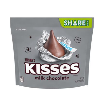 Hershey'S, Share Size Individually Wrapped Milk Chocolate Kisses, Case Of 16, 10.8 Oz
