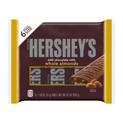 Hershey'S, Full Size Milk Chocolate With Almonds Bars, Case Of 24, 8.7 Oz