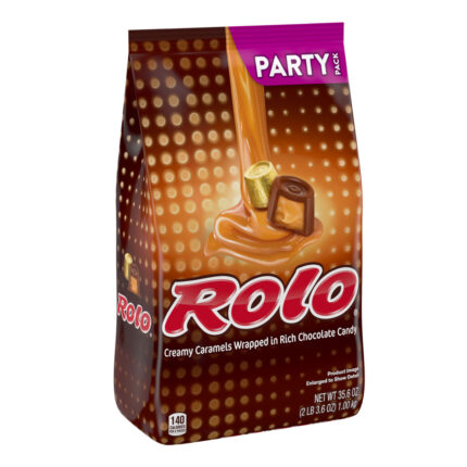 Rolo, Creamy Caramels Wrapped In Rich Chocolate Candy Party Size, Case Of 9, 35.6 Oz