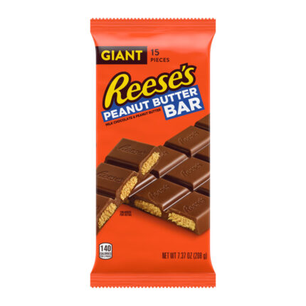 Reese'S, Milk Chocolate Filled With Peanut Butter Giant Candy Bar, Case Of 12, 7.37 Oz