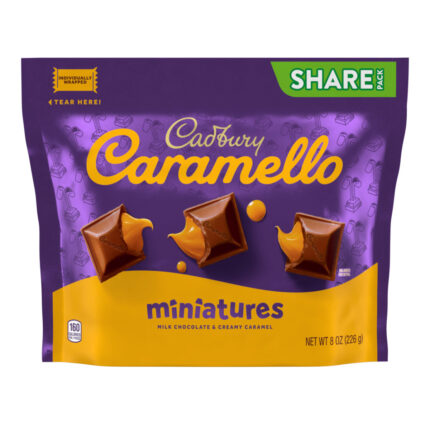 Cadbury, Caramello Milk Chocolate Creamy Caramel Miniatures Candy Bar, Case Of 8, 8 Oz
