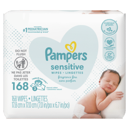 Pampers, Sensitive Wipes Travel Packs, Case Of 4, 168 Ct