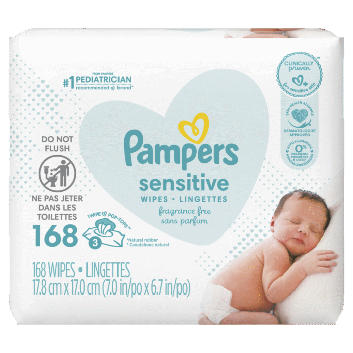Pampers, Sensitive Wipes Travel Packs, Case Of 4, 168 Ct - Image 1