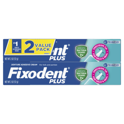 Fixodent, Plus Precision Hold And Seal Breath Bacteria Guard Denture Adhesive Cream, Case Of 6, 2 Oz