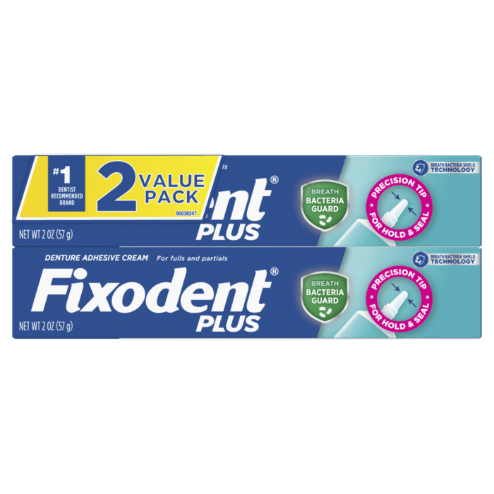 Fixodent, Plus Precision Hold And Seal Breath Bacteria Guard Denture Adhesive Cream, Case Of 6, 2 Oz - Image 1