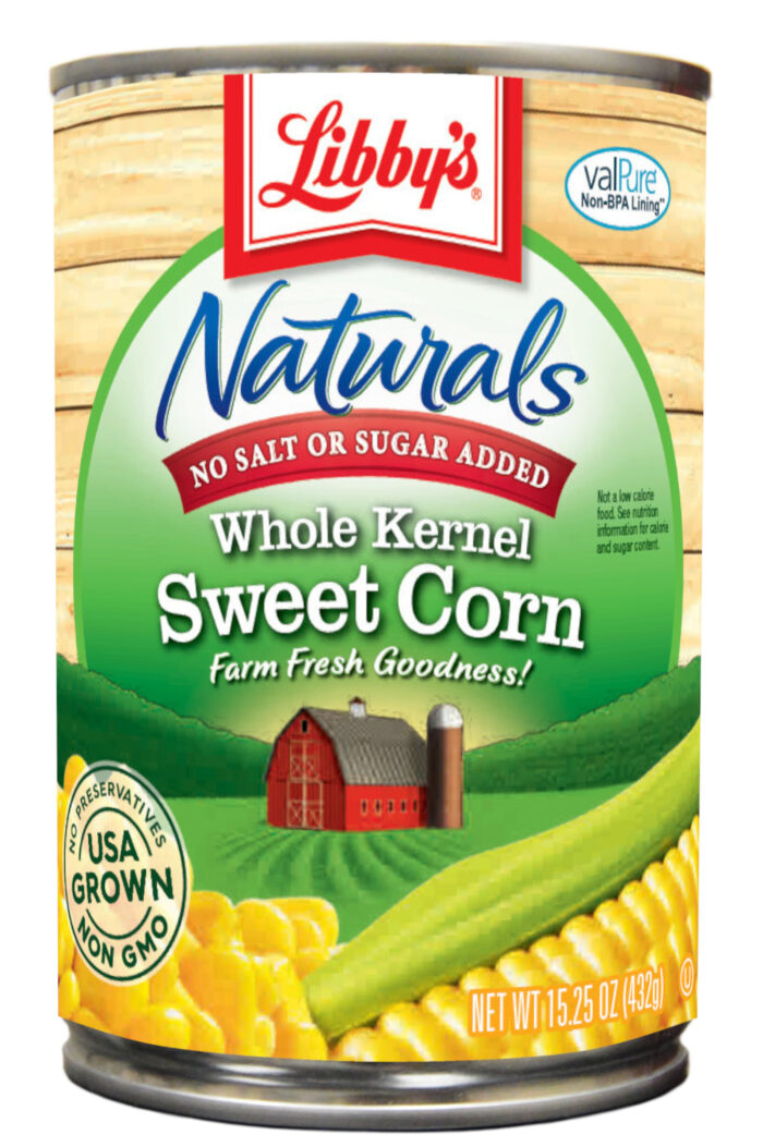 Libby'S, Naturals No Salt & No Sugar Added Whole Kernel Sweet Corn, Case Of 12, 15.25 Oz - Image 1